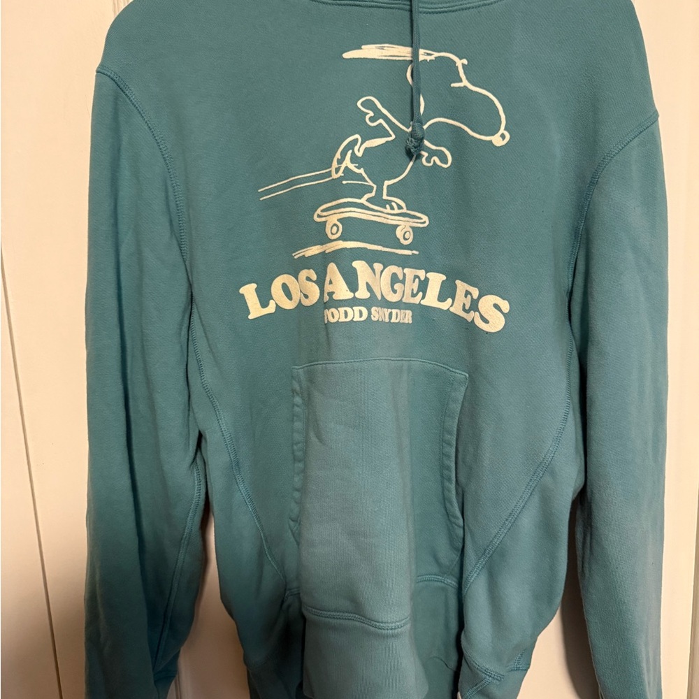 Todd Snyder x peanuts snoopy Teal Hoodie with Trademark Patch